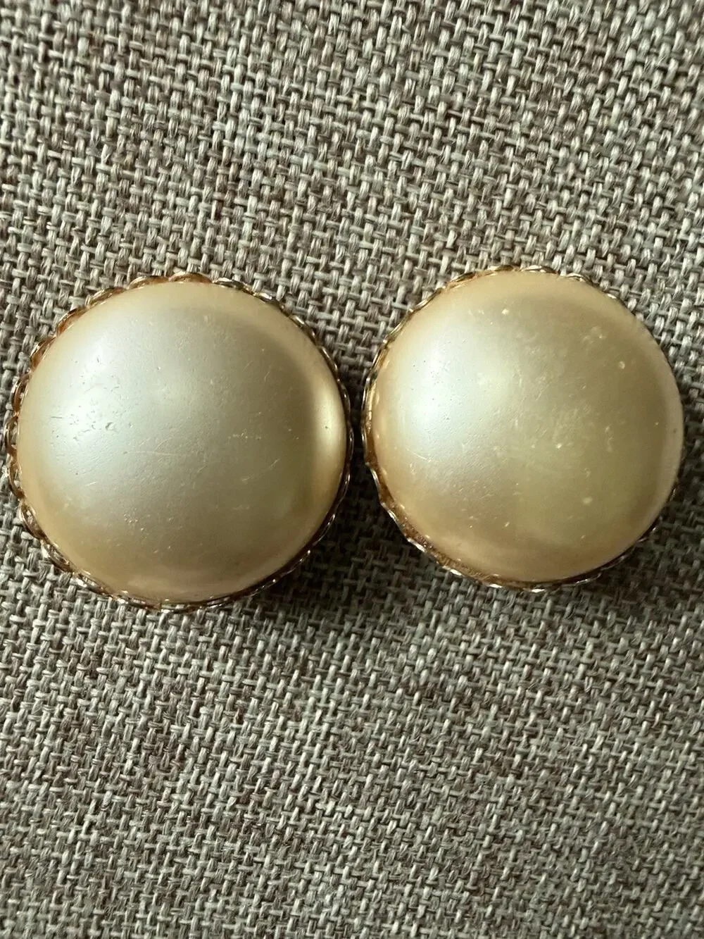 Emmons Button Clip Earrings Gold Tone Round Classic Retro Old Money Minimalist